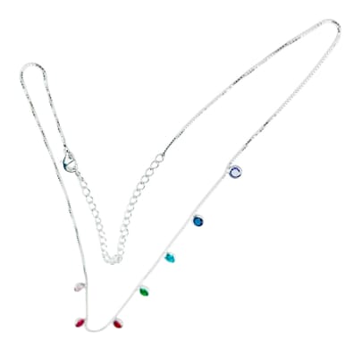 GARGANTILLA B/PLATA 925 VENECIANA CON PUNTOS DE LUZ DE COLORES 38CM+EXT. GALVANIZADO