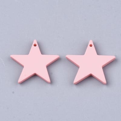 COLGANTE ENGOMADO ESTRELLA ROSA 18X19MM