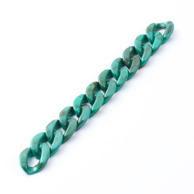 CADENA ACRILICA TURQUESA 2 COLORES 23X16MM 1