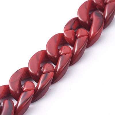 CADENA ACRILICA ROJO OSCURO 23X16MM 1