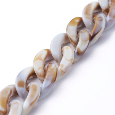 CADENA ACRILICA BLANCO FLORAL 23X16MM 1
