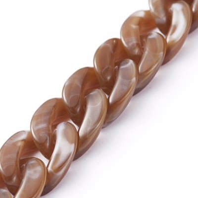 CADENA ACRILICA VARA DE ORO OSCURO 23X16MM 1