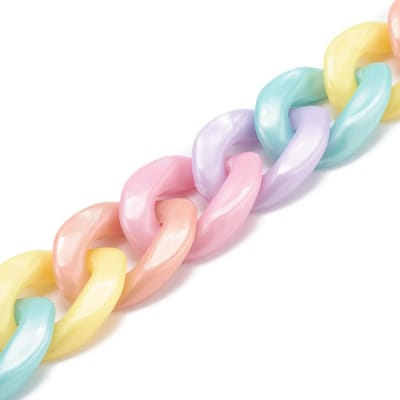 CADENA ACRILICA COLORES PASTELES 19X13MM 2