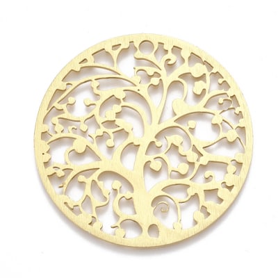 COLGANTES DE ALUMINIO ARBOL DE LA VIDA DORADA 50MM1