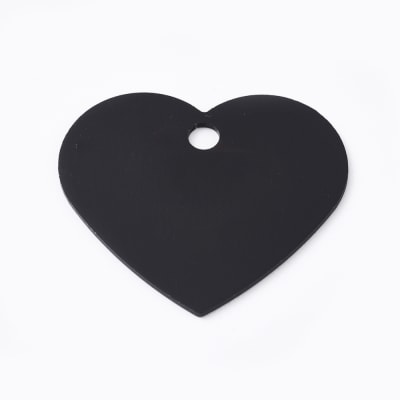 COLGANTES DE ALUMINIO CORAZON NEGRO 33X37MM