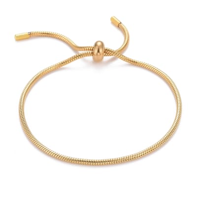PULSERA ACERO INOX. SERPIENTE DORADO DESLIZANTE 27MM