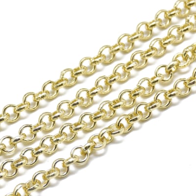CADENA POR METRO ALUMINIO ROLO DORADO 4X1MM1