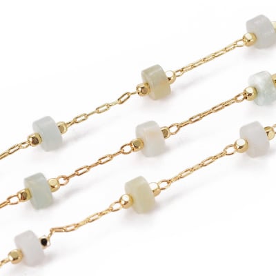 CADENA POR METRO B/O DISCOS DE AMAZONITA NATURAL1