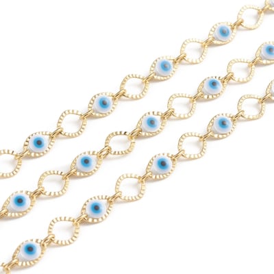 CADENA POR METRO B/O ESLABON CON OJITO MURANO 9X6MM1