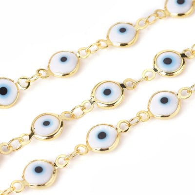 CADENA POR METRO B/O OJITO DE MURANO 6MM1