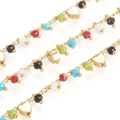 CADENA POR METRO B/O CORAZON + IMITACION JADE COLORES1