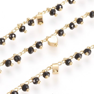 CADENA POR METRO B/O CORAZON + IMITACION JADE NEGRO3