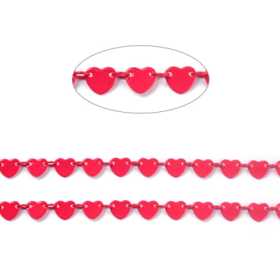 CADENA POR METRO CORAZON CONECTOR CEREZA 4X3MM3