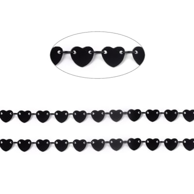 CADENA POR METRO CORAZON CONECTOR NEGRO 4X3MM1
