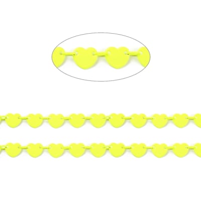 CADENA POR METRO CORAZON CONECTOR AMARILLO 4X3MM