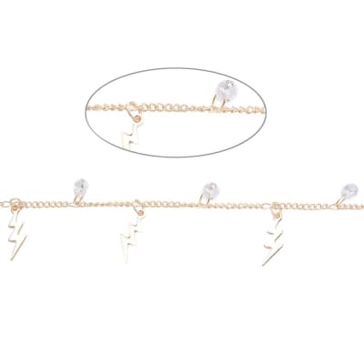 CADENA POR METRO B/O RAYO COLGANTE CON ZIRCON CLARO 1.5X1MM4