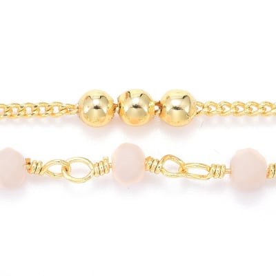 CADENA POR METRO B/O BALIN Y CRISTALES ROSA1