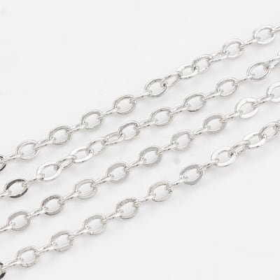 CADENA POR METRO PLATINO ESLABON OVALADO 2X1.5MM2