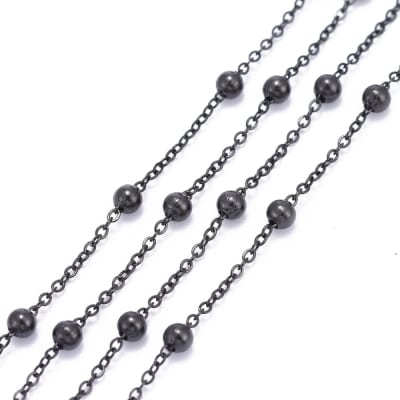 CADENA POR METRO ACERO INOX. ESLABON BALIN GUNMETAL 3MM1