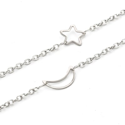 CADENA POR METRO ACERO INOX. LUNA Y ESTRELLA PLATEADA1
