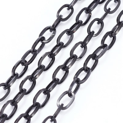 CADENA POR METRO ACERO INOX. ESLABON OVALADO NEGRO 7X4MM1