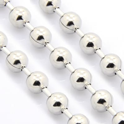 CADENA POR METRO ACERO INOX. BALINES PLATEADOS 6MM1