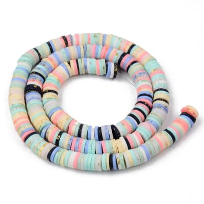 FIMO DISCOS 6MM COLOR MEZCLADO CON ESCARCHA