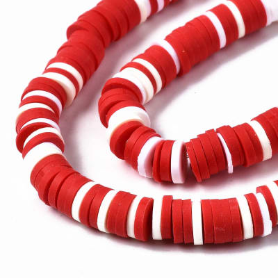 FIMO DISCOS 6MM ROJO Y BLANCO TONOS1