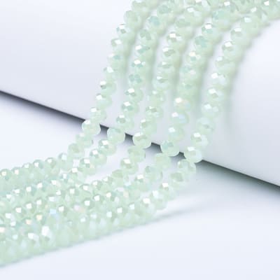 CRISTAL AUSTRIACO POR TIRA 6X5MM VERDE PALIDO AB2
