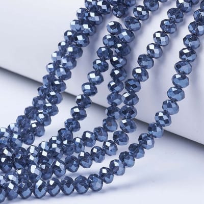 CRISTAL AUSTRIACO POR TIRA 4X3MM ELECTROPLATE AZUL MARINO3
