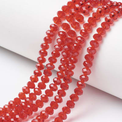 CRISTAL AUSTRIACO POR TIRA 4X3MM ROJO