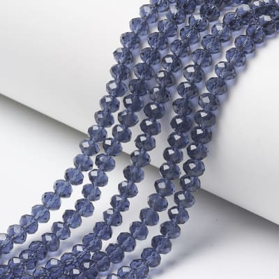 CRISTAL AUSTRIACO POR TIRA 4X3MM ELECTROPLATE AZUL PIZARRA