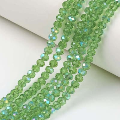 CRISTAL AUSTRIACO POR TIRA 4X3MM VERDE MAR