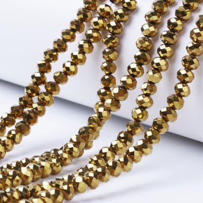CRISTAL AUSTRIACO POR TIRA 4X3 ELECTROPLATE ORO