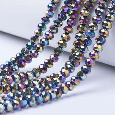 CRISTAL AUSTRIACO POR TIRA 4X3MM ELECTROPLATE MULTICOLOR