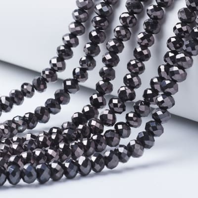 CRISTAL AUSTRIACO POR TIRA 4X3MM ELECTROPLATE NEGRO