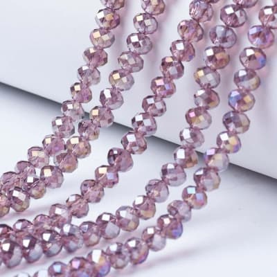 CRISTAL AUSTRIACO POR TIRA 6X5MM ROSA VIEJA