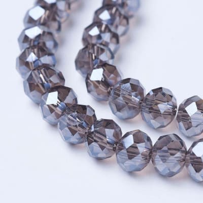 CRISTAL AUSTRIACO POR TIRA 8X6MM ELECTROPLATE GRIS