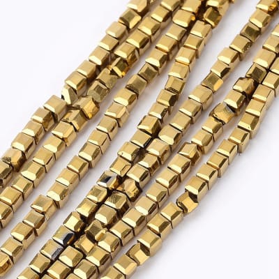 CRISTAL AUSTRIACO POR TIRA CUBO DORADO 2X2