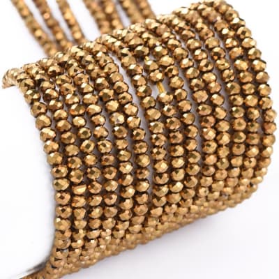 CRISTAL AUSTRIACO POR TIRA 2X1.5MM ELECTROPLATE ORO