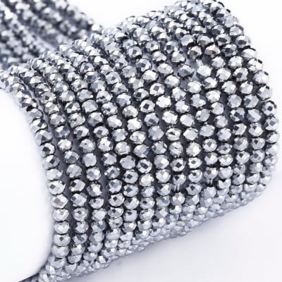 CRISTAL AUSTRIACO POR TIRA 2X1.5MM ELECTROPLATE PLATINADO
