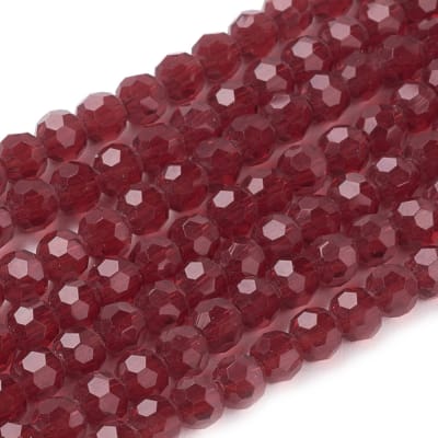 CRISTAL AUSTRIACO POR TIRA 4MM ROJO OSCURO TRASLUCIDO