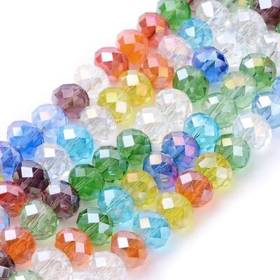 CRISTAL AUSTRIACO POR TIRA 8X6MM ELECTROPLATE MIX COLORES3