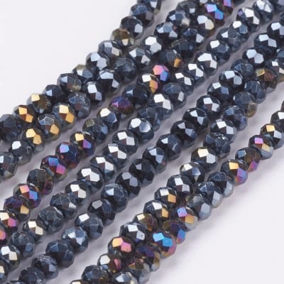 CRISTAL AUSTRIACO POR TIRA 3X2MM NEGRO AB3