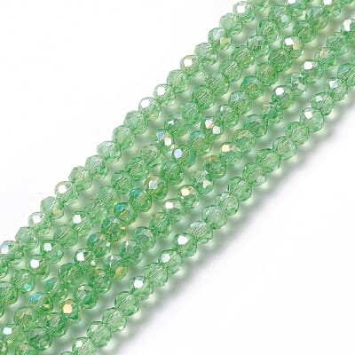 CRISTAL AUSTRIACO POR TIRA 3X2MM VERDE LIMA