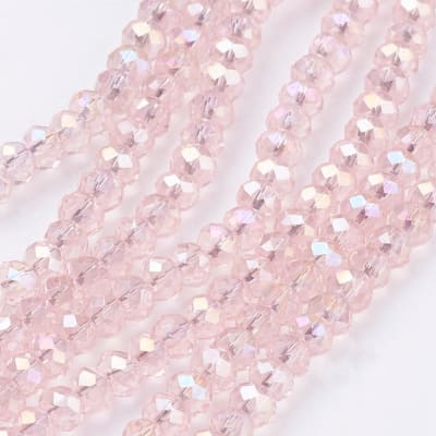 CRISTAL AUSTRIACO POR TIRA 3X2MM ROSA PERLA