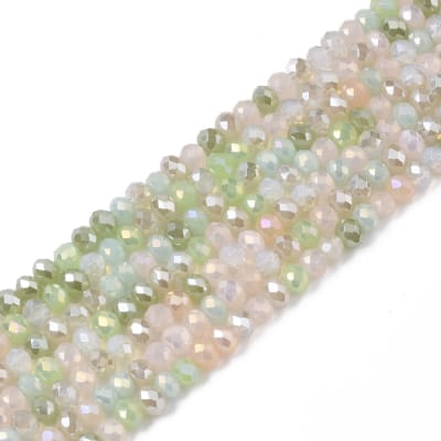 CRISTAL AUSTRIACO POR TIRA 3X2.5MM VERDE CLARO