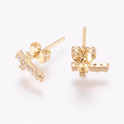 AROS LISTOS B/O CRUZ PEQ. CON ZIRCONES 8X5MM