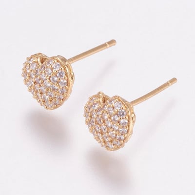 BASE DE ARO B/O CORAZON PASADOR CON ZIRCONES 8X9MM1