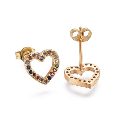 AROS LISTOS B/O CORAZON HUECO CON ZIRCONES COLORES 9MM1